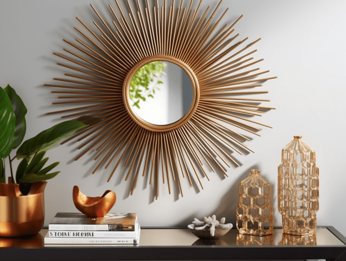 mid century modern sunburst mirror