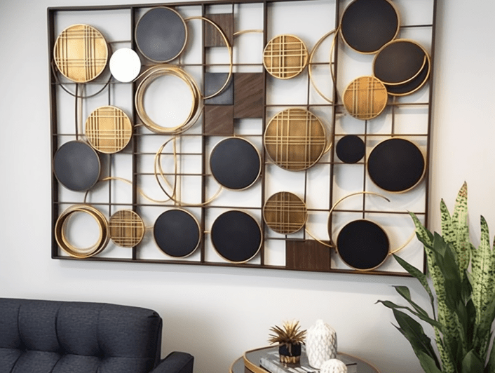 mid century modern metal wall art